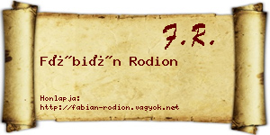 Fábián Rodion névjegykártya