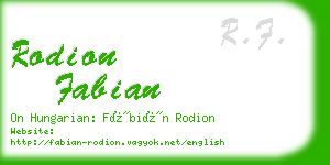 rodion fabian business card